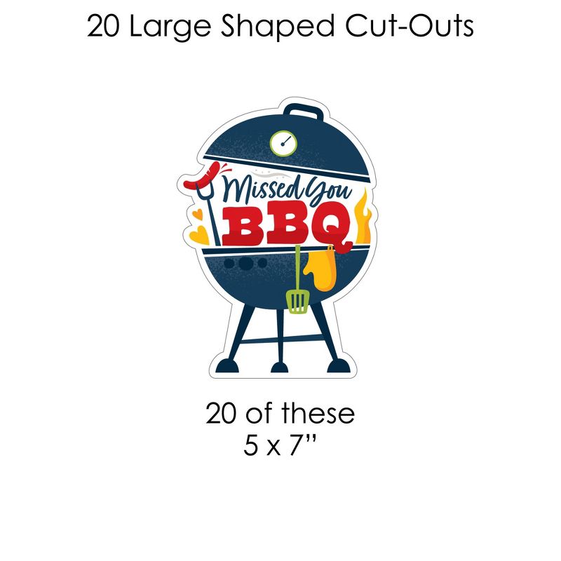 Big Dot of Happiness Missed You BBQ - Backyard Summer Picnic Party DIY Decorations - Clothespin Garland Banner - 44 Pieces