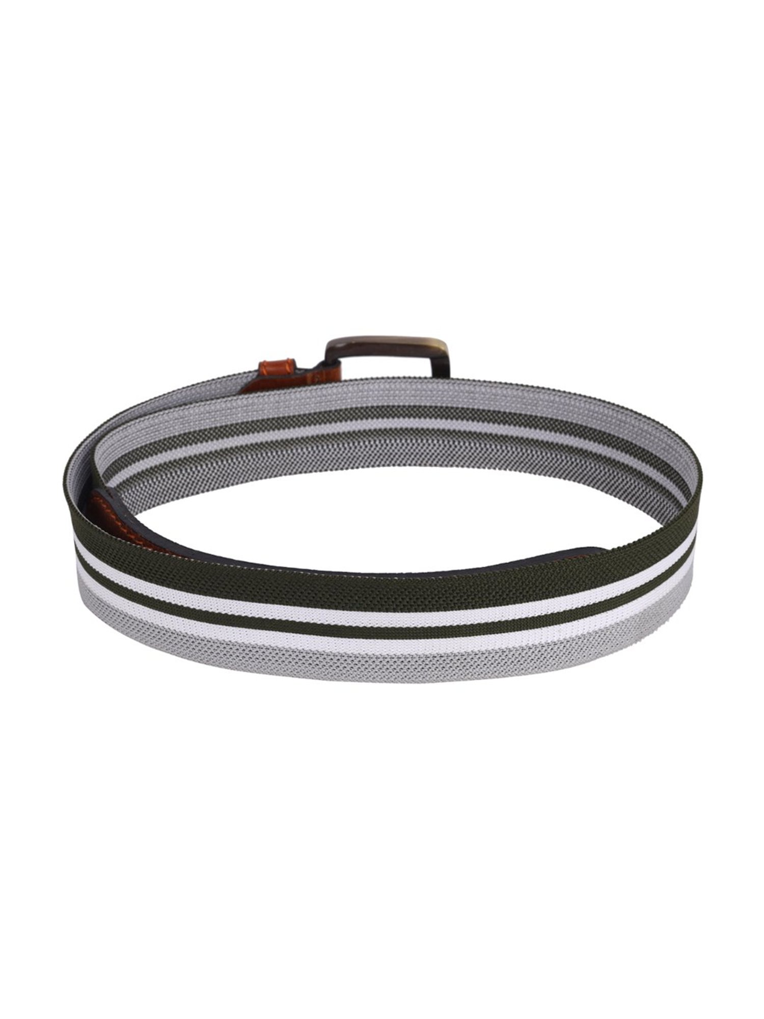SCHARF Multicolor Twister Canvas Leather Casual Belt for Men