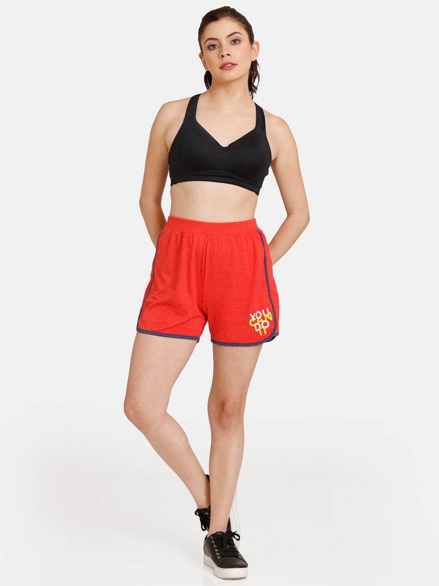 Rosaline by Zivame Red Graphic Print Shorts