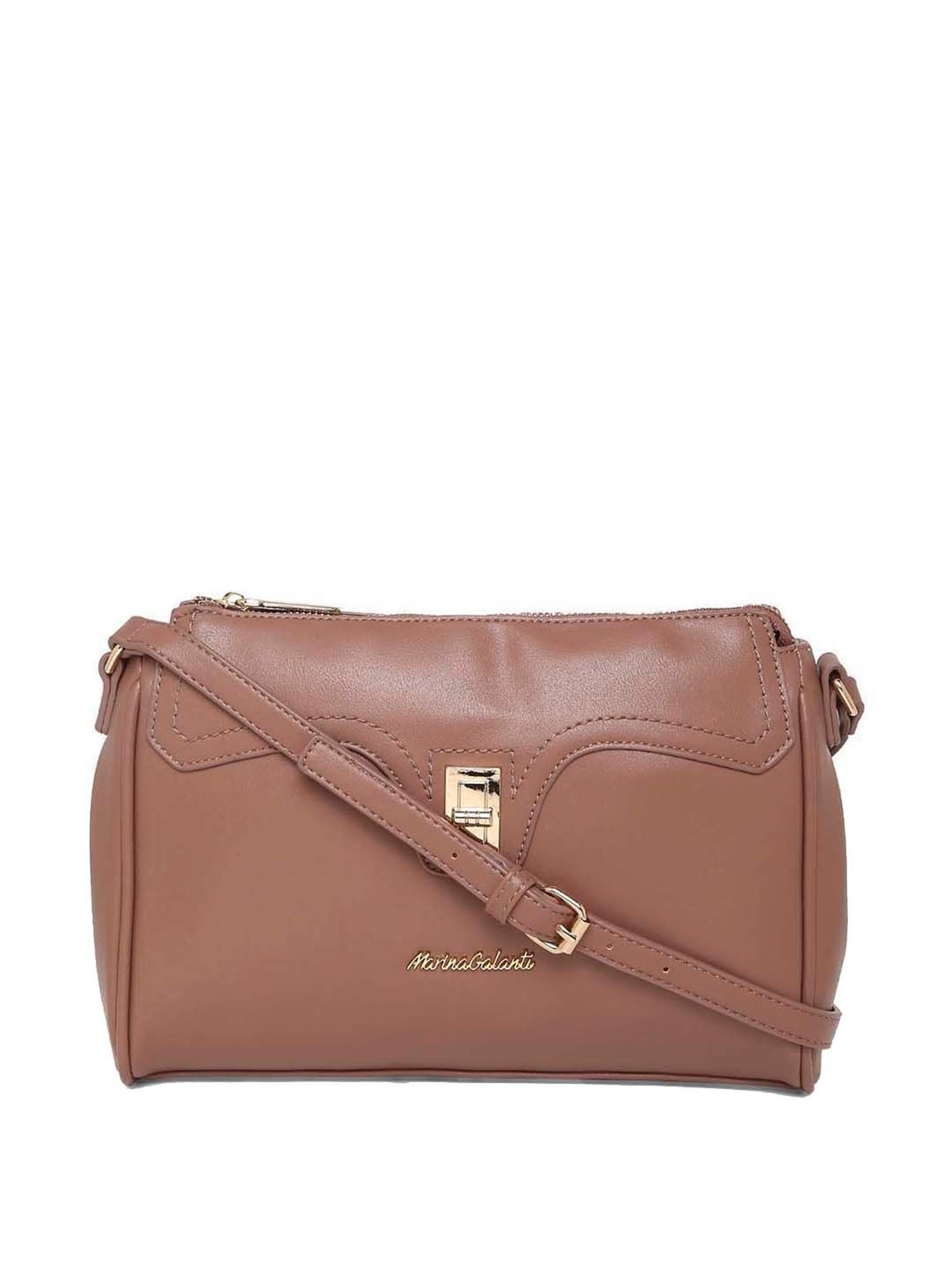 Marina Galanti Brown Solid Medium Sling Handbag