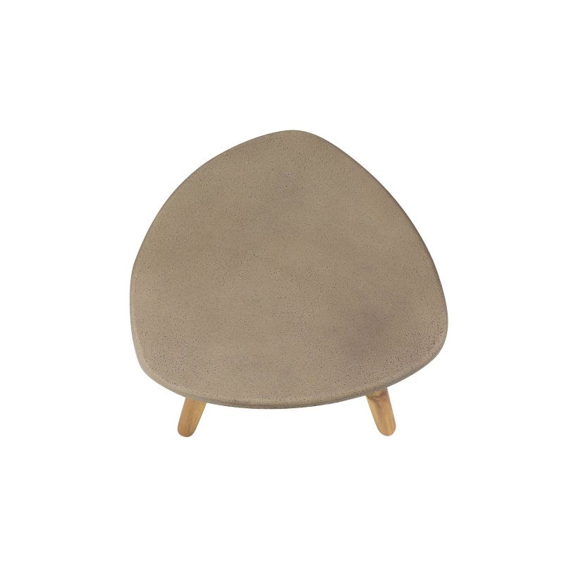 Small Mid-Century Wood Outdoor Accent Table - Gray - Olivia & May