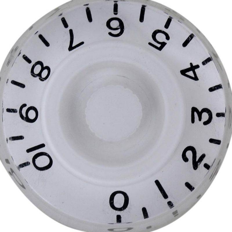 BQLZR White Round Knob Electric Guitar Speed Control Knob with Black Number Set of 20