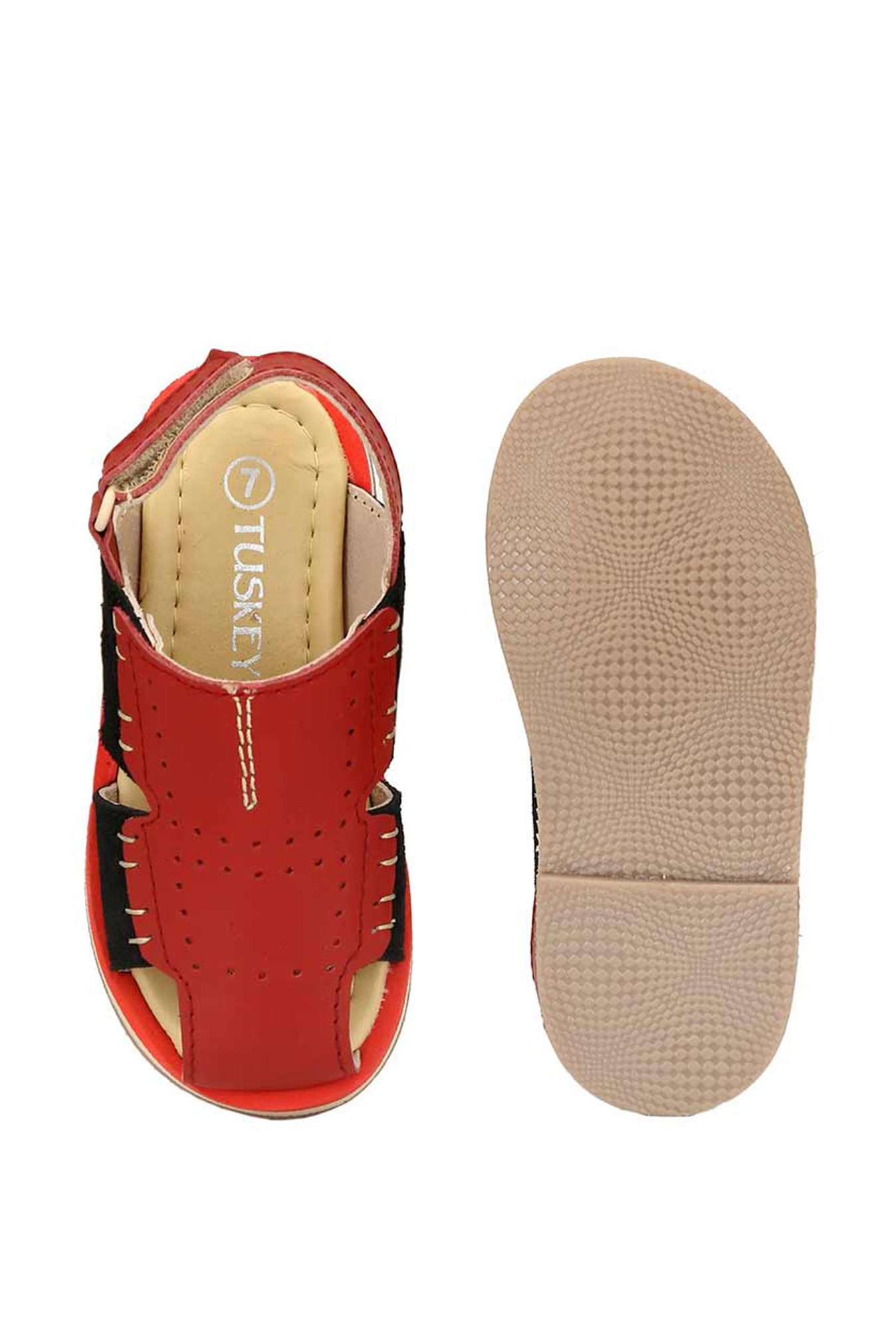 Tuskey Kids Red Back Strap Sandals