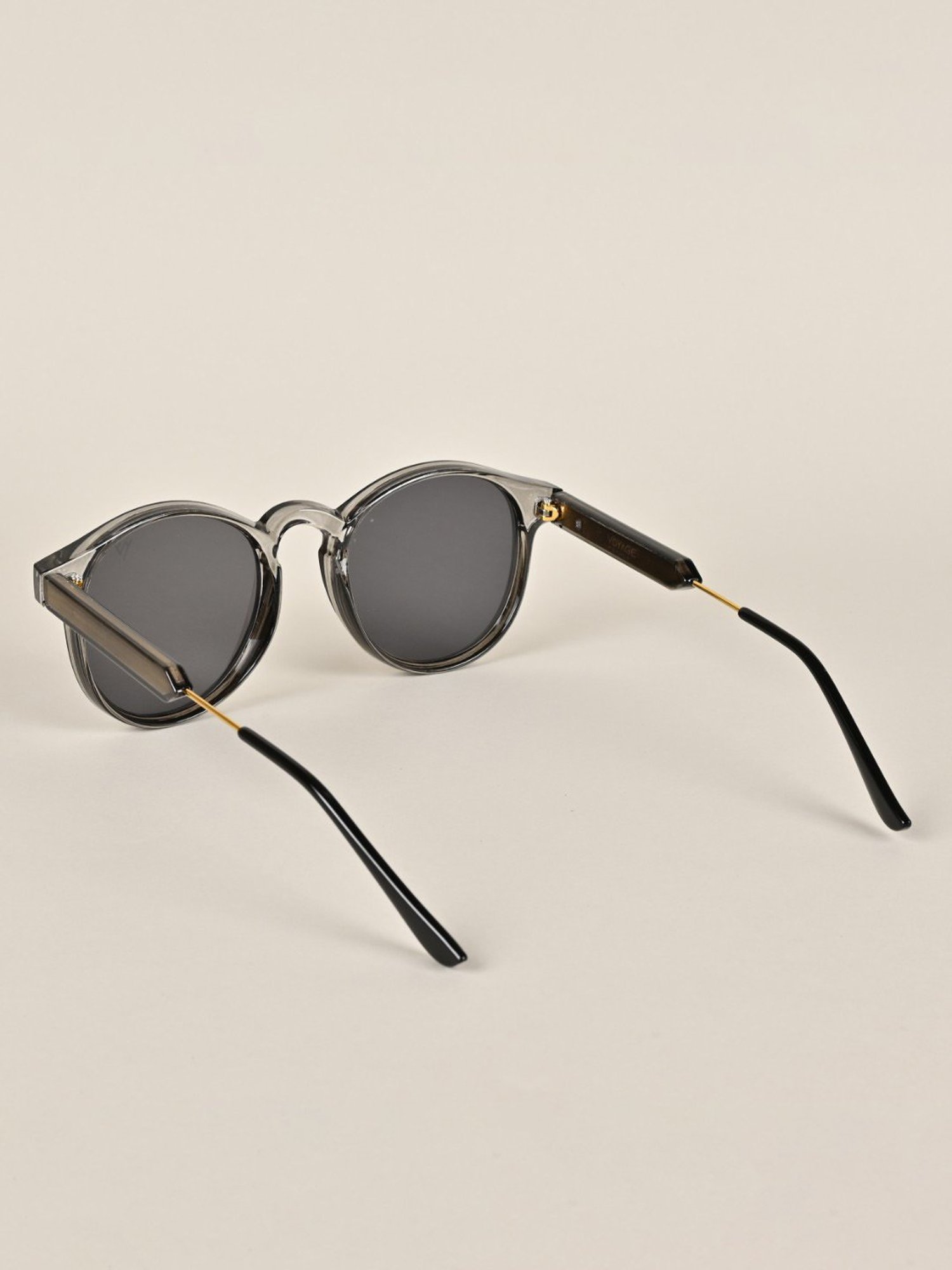 Voyage Black Round UV Protection Unisex Sunglasses