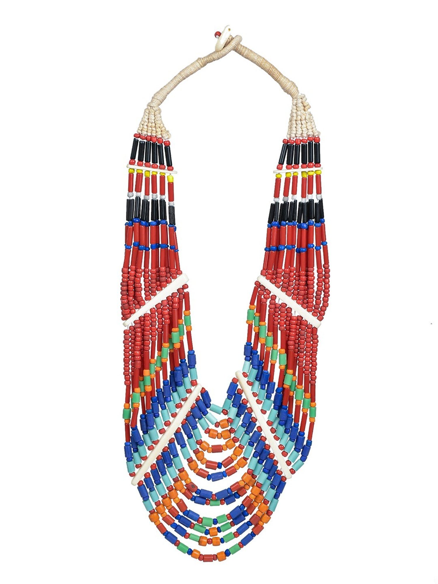 Imli Street Multicolor Vintage Naga Beaded Tribal Necklace