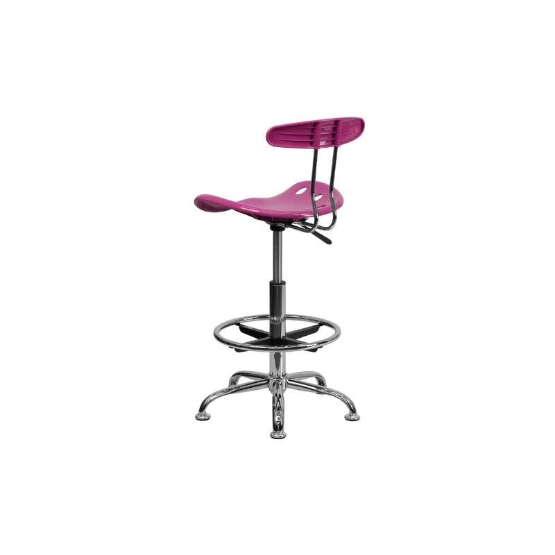 Vibrant Black and Chrome Swivel Task Office Chair with Tractor Seat