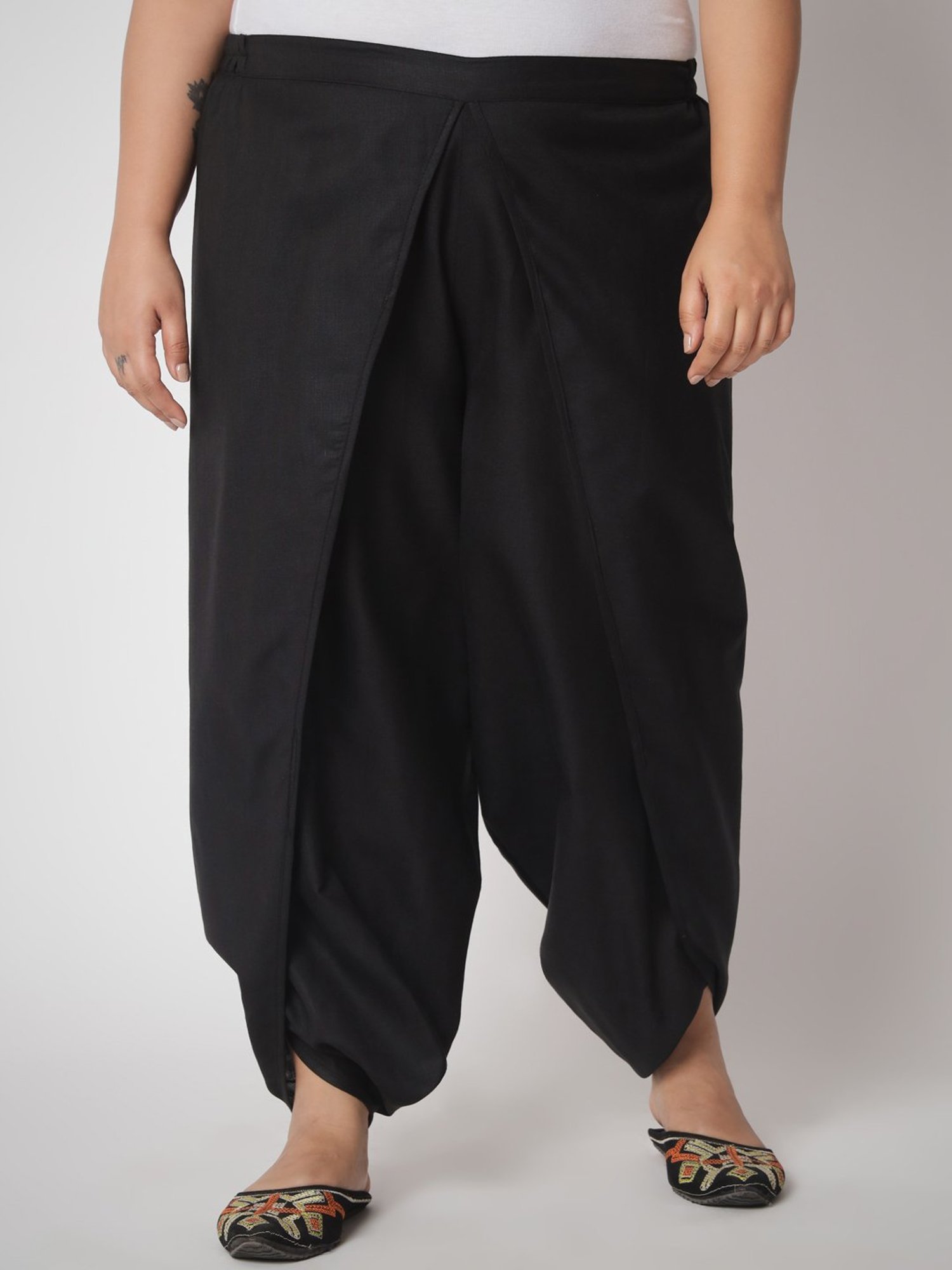 9rasa Black Plus Size Dhoti Pants