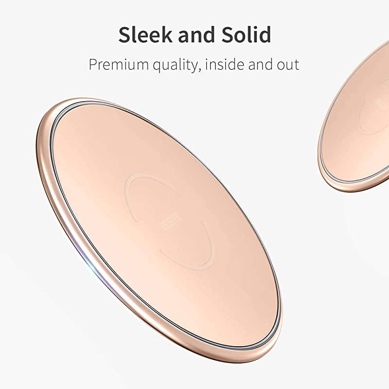 Wireless Charger, Metal Frame Ultra-Thin Fast Charging Pad, 7.5W Compatible iPhone 12/Mini/Pro/Pro Max/11, 10W Fast Charging Galaxy S20/Note10, Pixel 3/4(No AC Adapter), Black