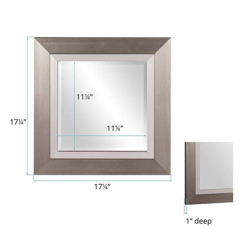 Square Chicago Decorative Wall Mirror Silver - Howard Elliott