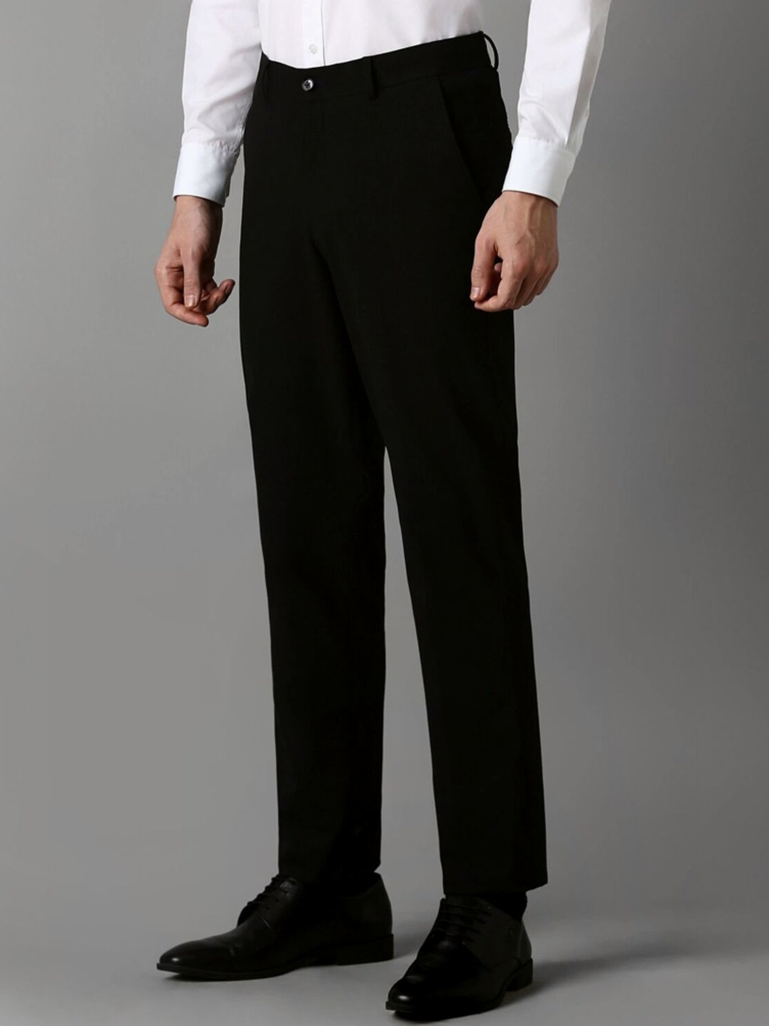 Louis Philippe Black Slim Fit Trousers