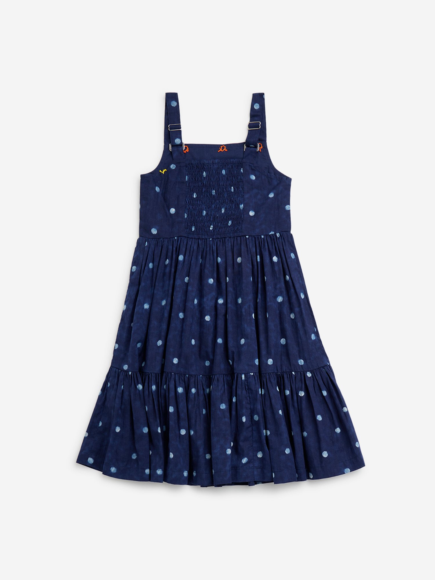Utsa Kids by Westside Indigo Tie and Dye Cotton Tiered Dress