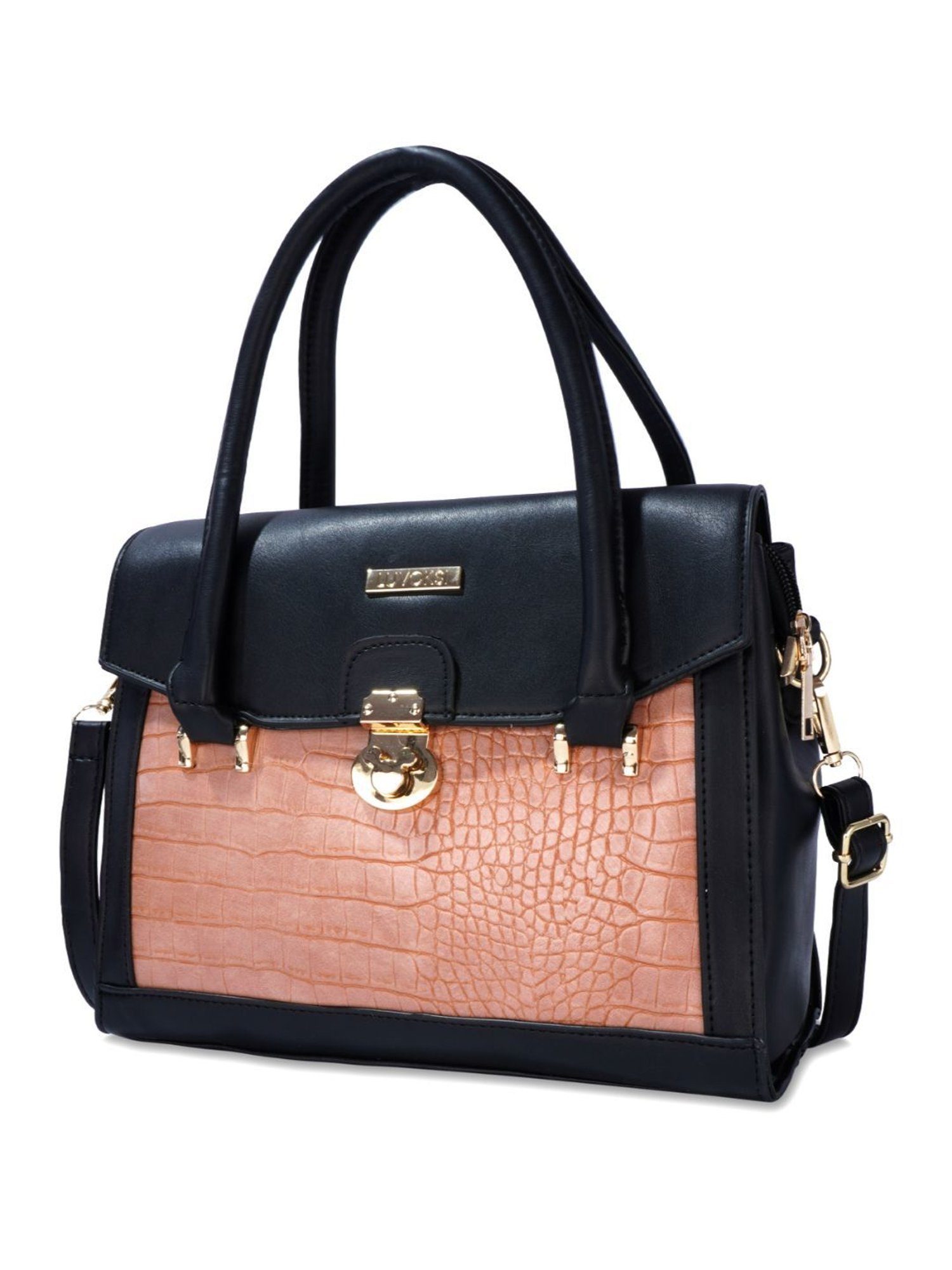 Luvoksi Black & Brown Animal Effect Large Satchel H&bag