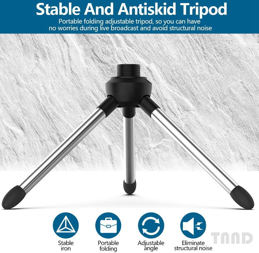 USB Microphone,  Metal Condenser Recording Microphone for Laptop MAC or Windows Cardioid Studio Recording Vocals, Voice Overs,Streaming Broadcast and YouTube Videos