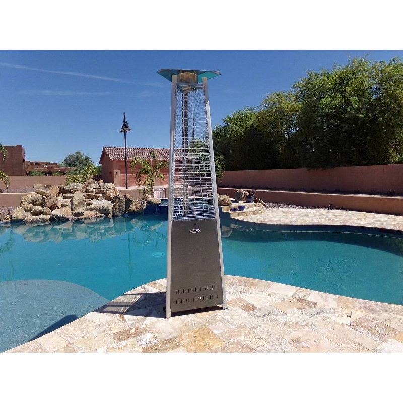 Glass Tube Outdoor Patio Heater Hammered Silver - AZ Patio Heaters