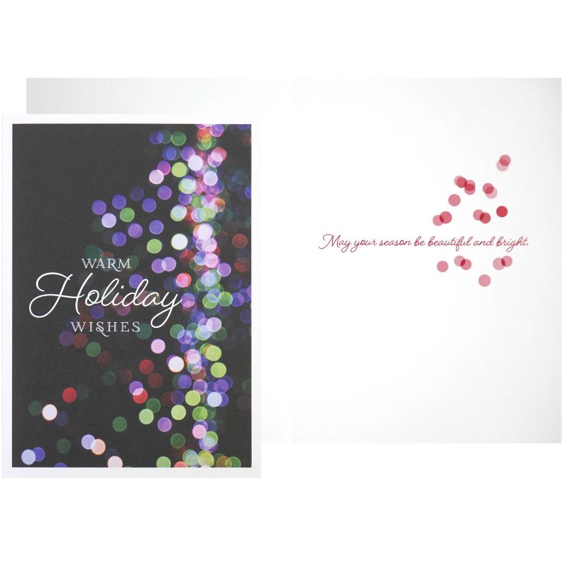 Green Inspired Happy Holiday Night Lights Boxed Cards 16ct