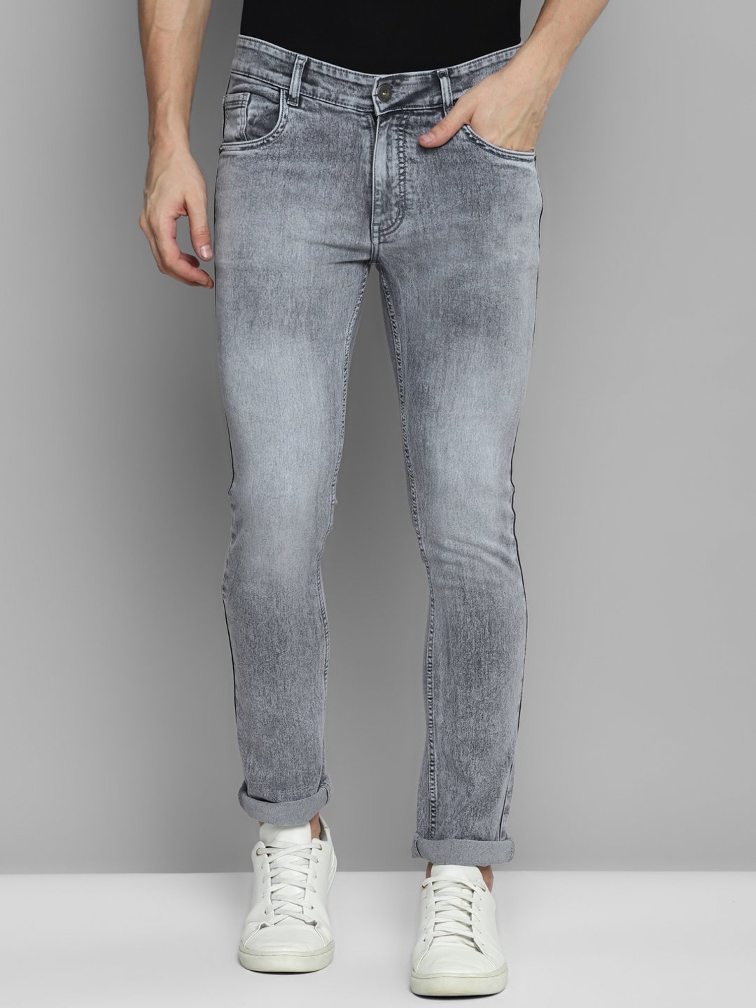 Allen cooper Grey Regular Fit Jeans