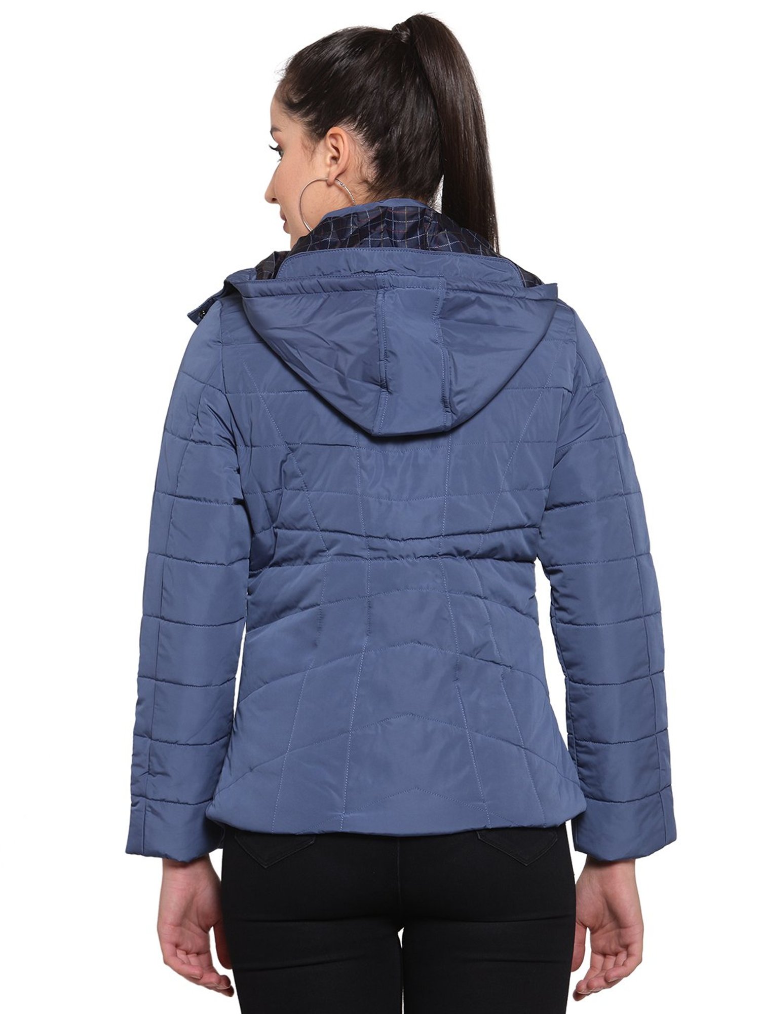 Juelle Blue Full Sleeves Hooded Jacket