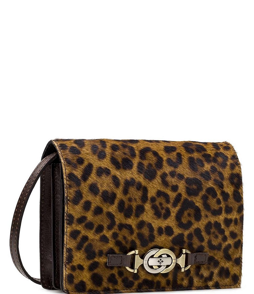 Patricia Nash Leopard Collection Laurentina Haircalf Leather Crossbody Bag