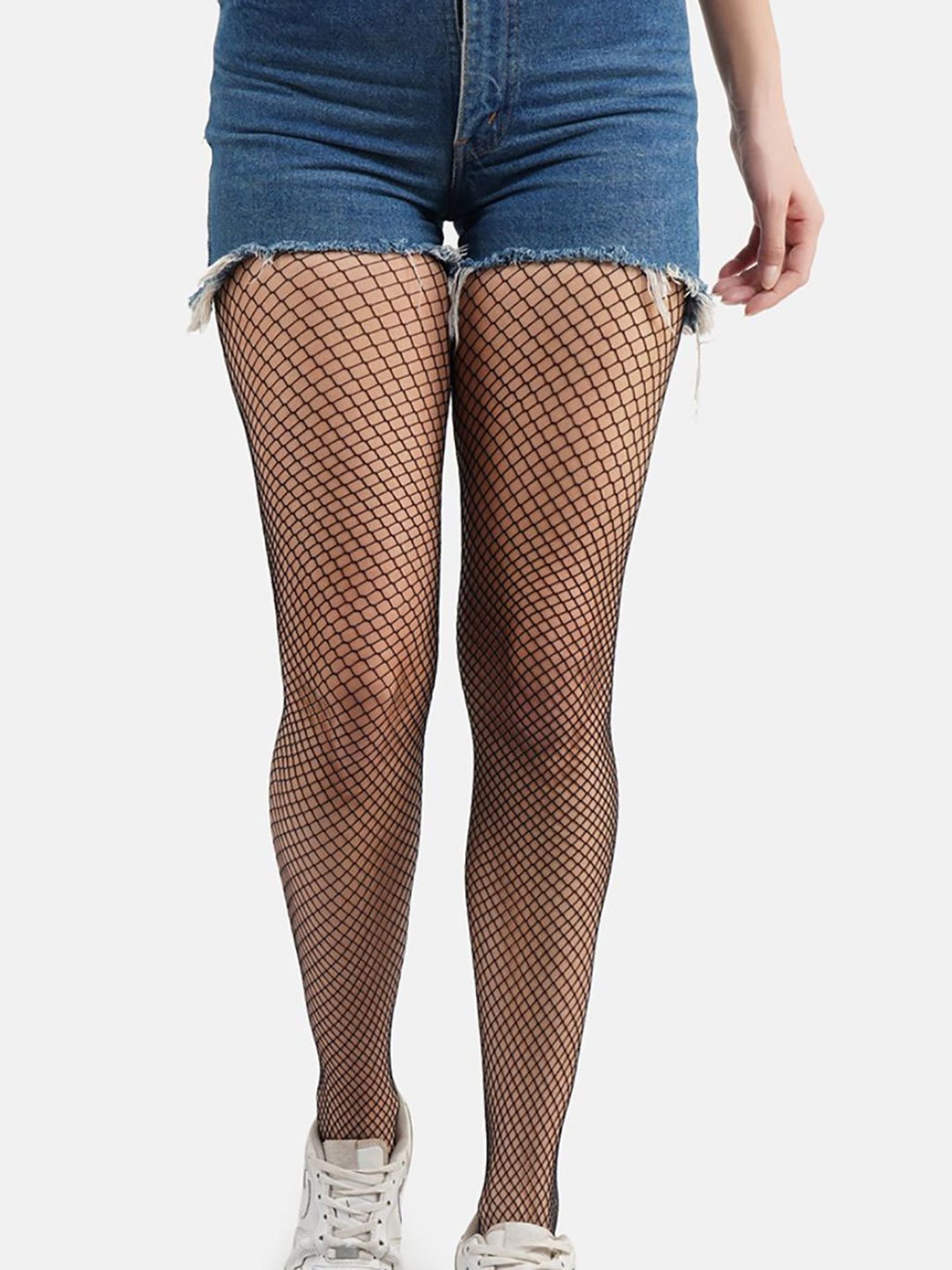 Secrets By ZeroKaata Black Self Design Stockings