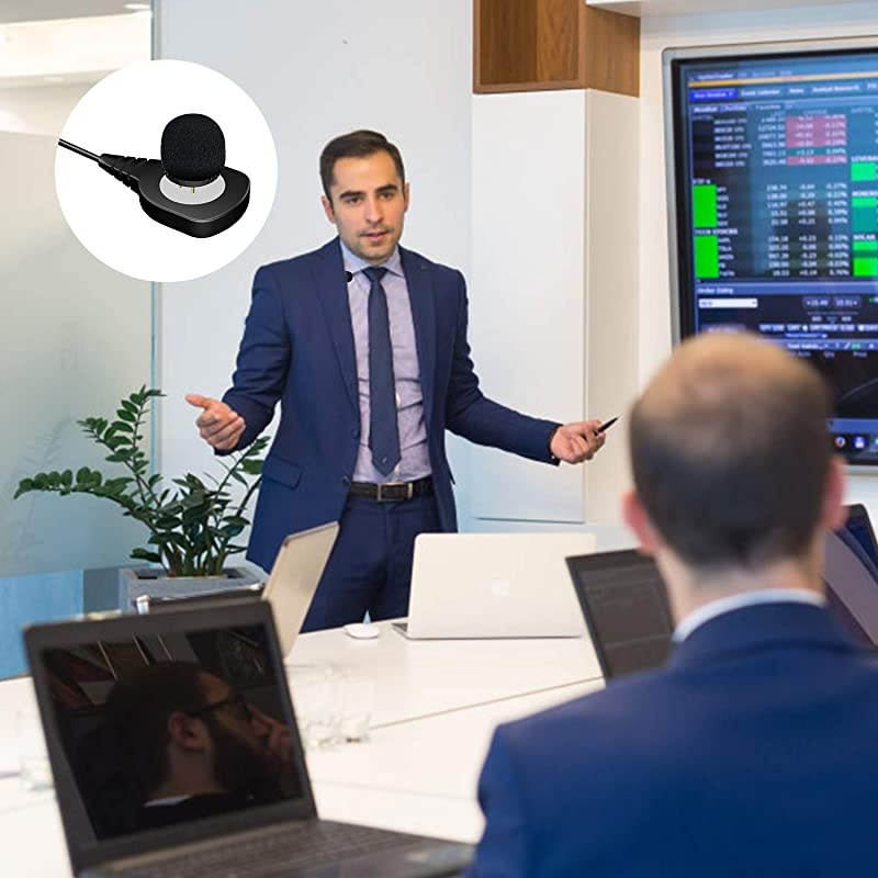 Concealed Lavalier Microphone, Lapel Omnidirectional Condenser Mic with Pin Through Clothing for Minimal Visibility,Connectivity via 3.5mm TRS Plug for DSLRs/Cameras/Camcorders and More