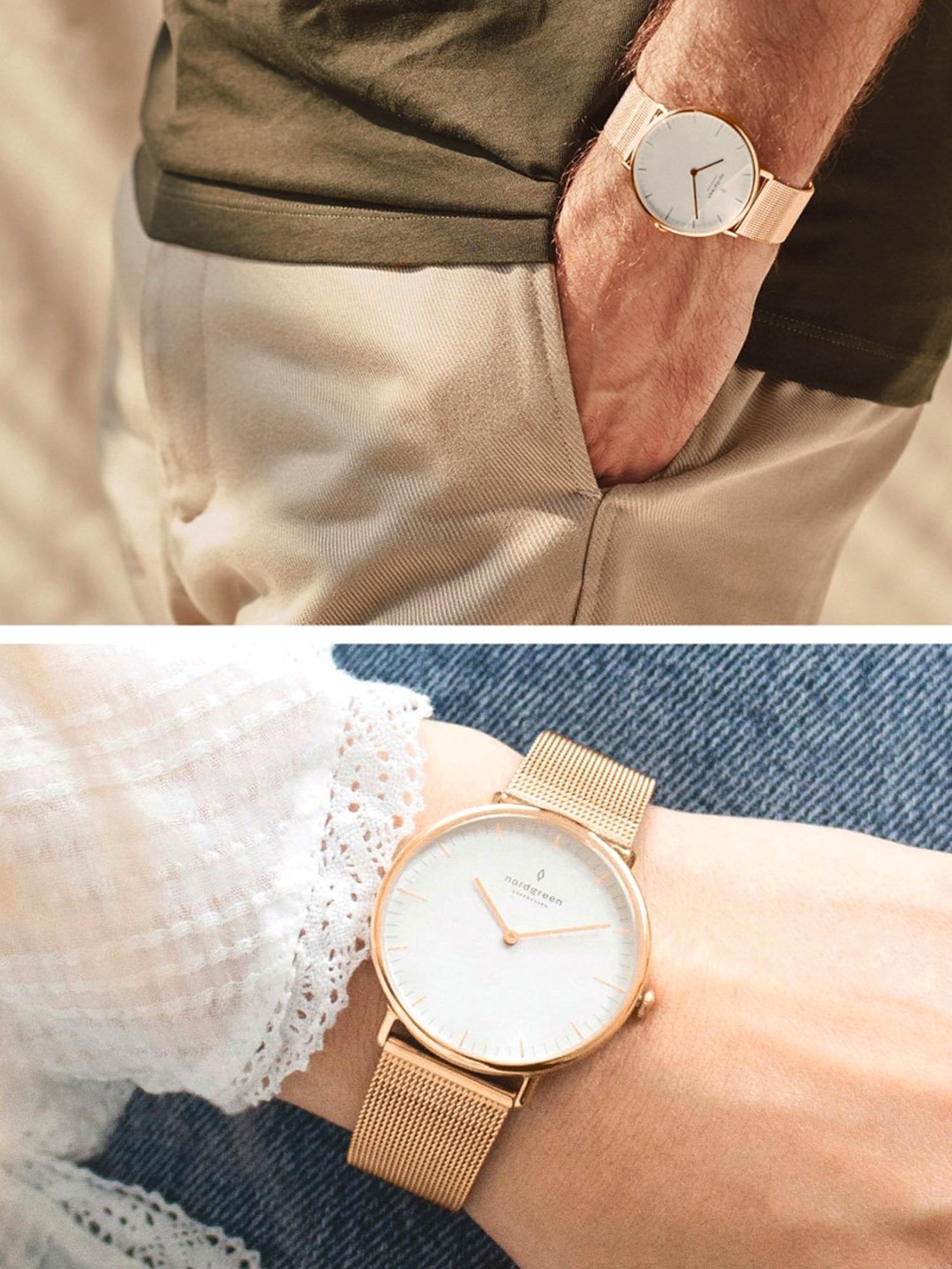 Nordgreen NR32RGXXMEROLEBR Native-Bundle Unisex Analog Watch with Strap Set Combo