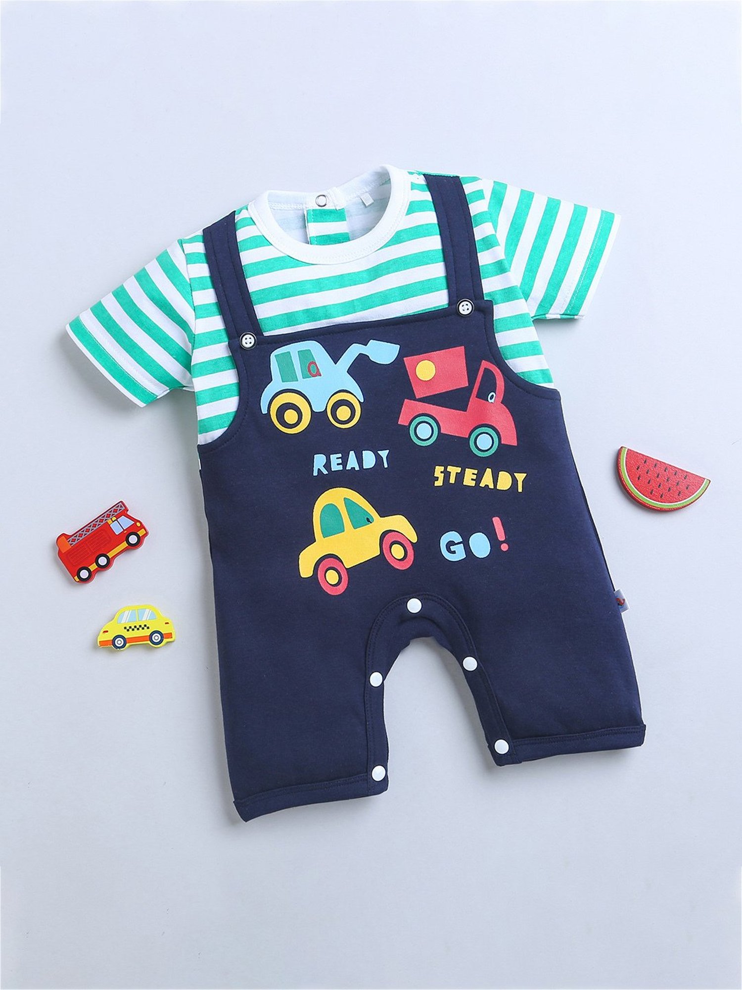 Berrytree Organic Kids Black Cotton Animals Print Rompers