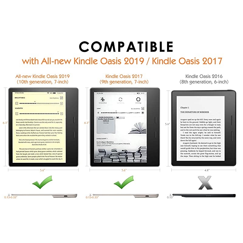 Case Fits AllNew Kindle Oasis 9th and 10th Generation ONLY 2017 and 2019 Release Slim Lightweight Cover with Translucent Frosted Back Protector Almond Blossom