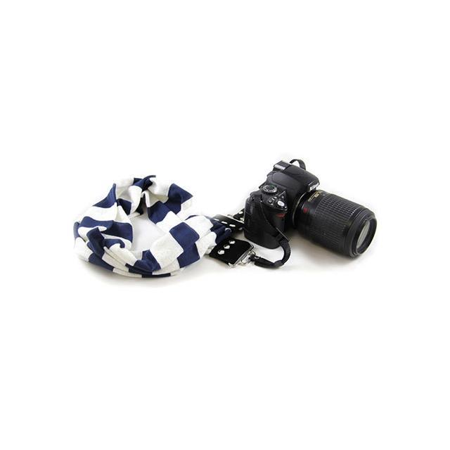 Navy Stripe Scarf Collection Camera Strap