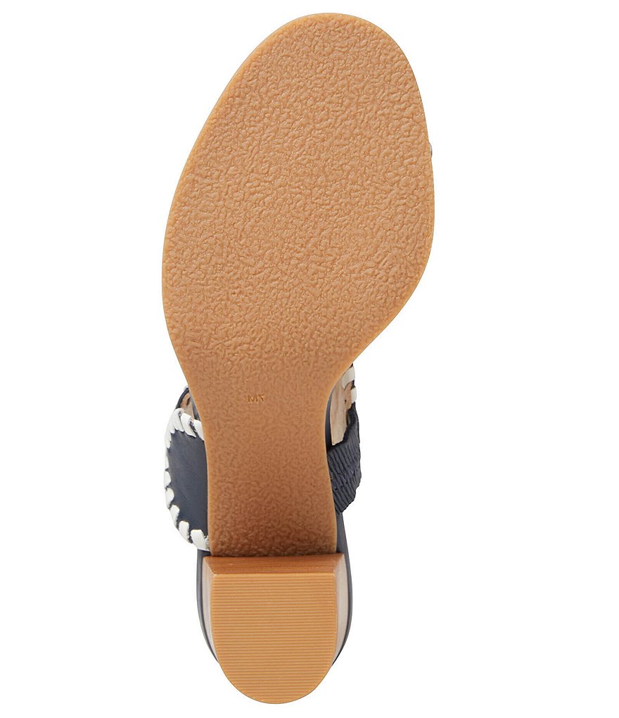 Jack Rogers Lauren Leather Block Heel Slide Dress Sandals