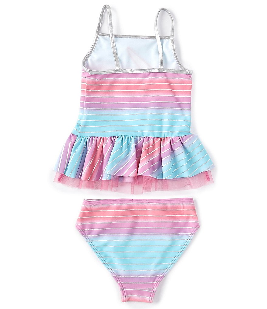 Flapdoodles Little Girls 2T-6X Ombre Unicorn Two-Piece Swimsuit Set