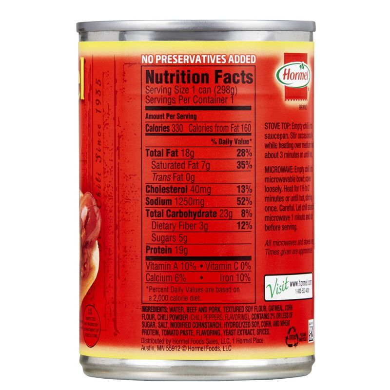 Hormel Chili No Beans 10.5oz