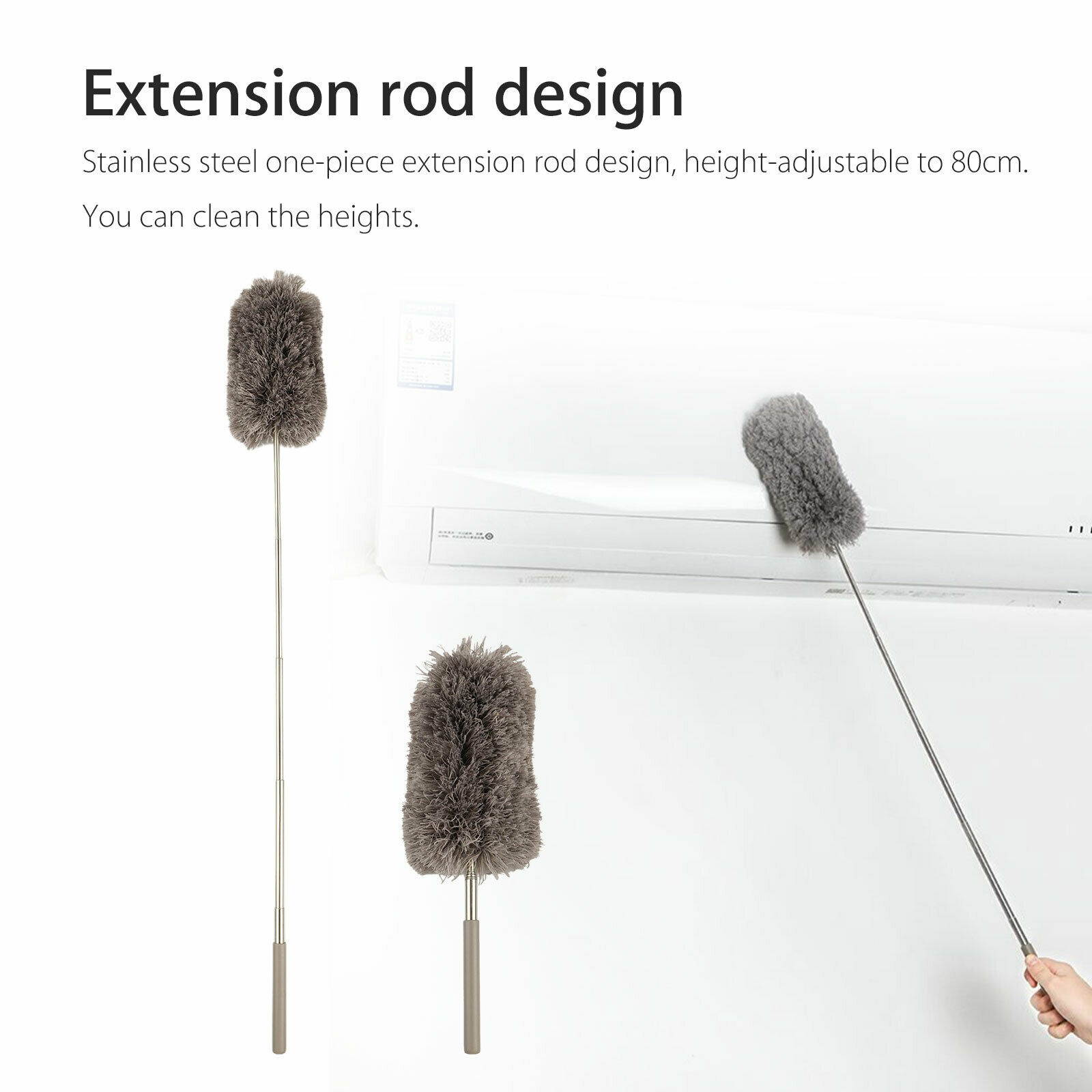 Adjustable Soft Microfiber Feather Duster Dusting Brush Household Dust Cleaner