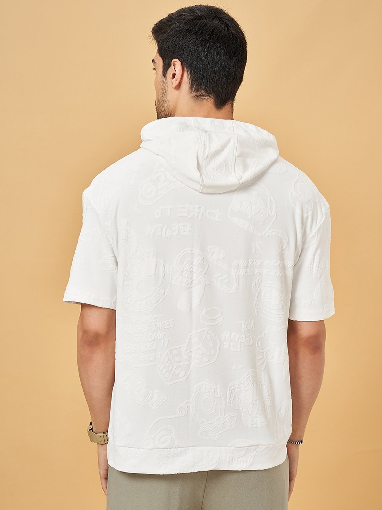 Street 808 By Pantaloons White Loose Fit T-Shirt