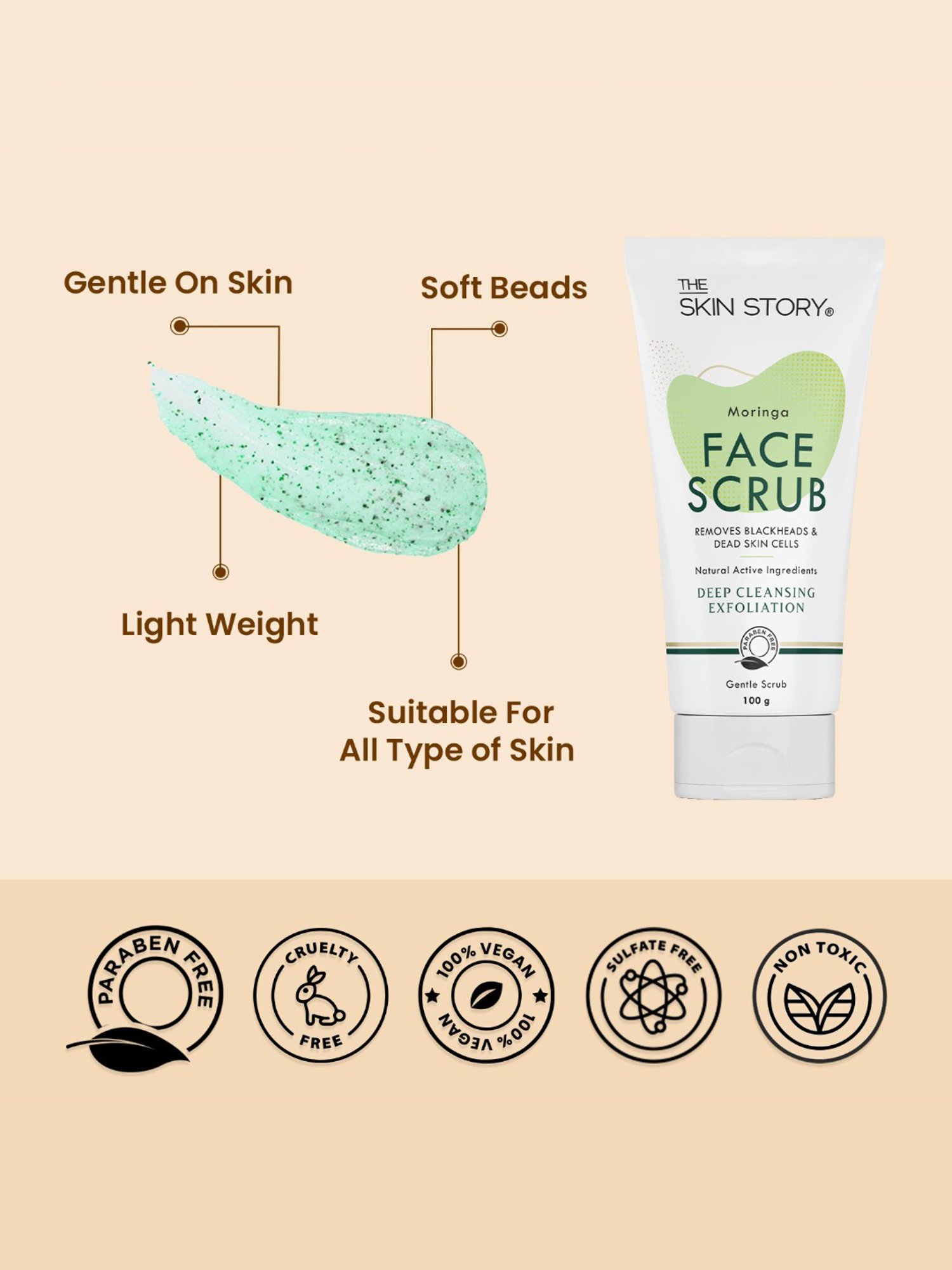 The Skin Story Moringa Deep Cleansing Exfoliation Face Scrub - 100 gm