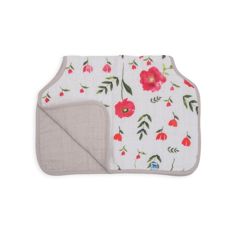 Little Unicorn 4-Layer Cotton Muslin Burp Cloth - Summer Poppy