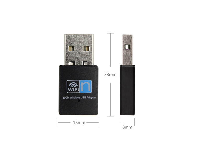 300Mbps Mini Usb Wifi Adapter RTL8192CU 2T2R Nano Wireless USB Adapter Wifi Dongle Support Win 8/Win 7/VIsta/XP, MAC OS, Linux System - OEM
