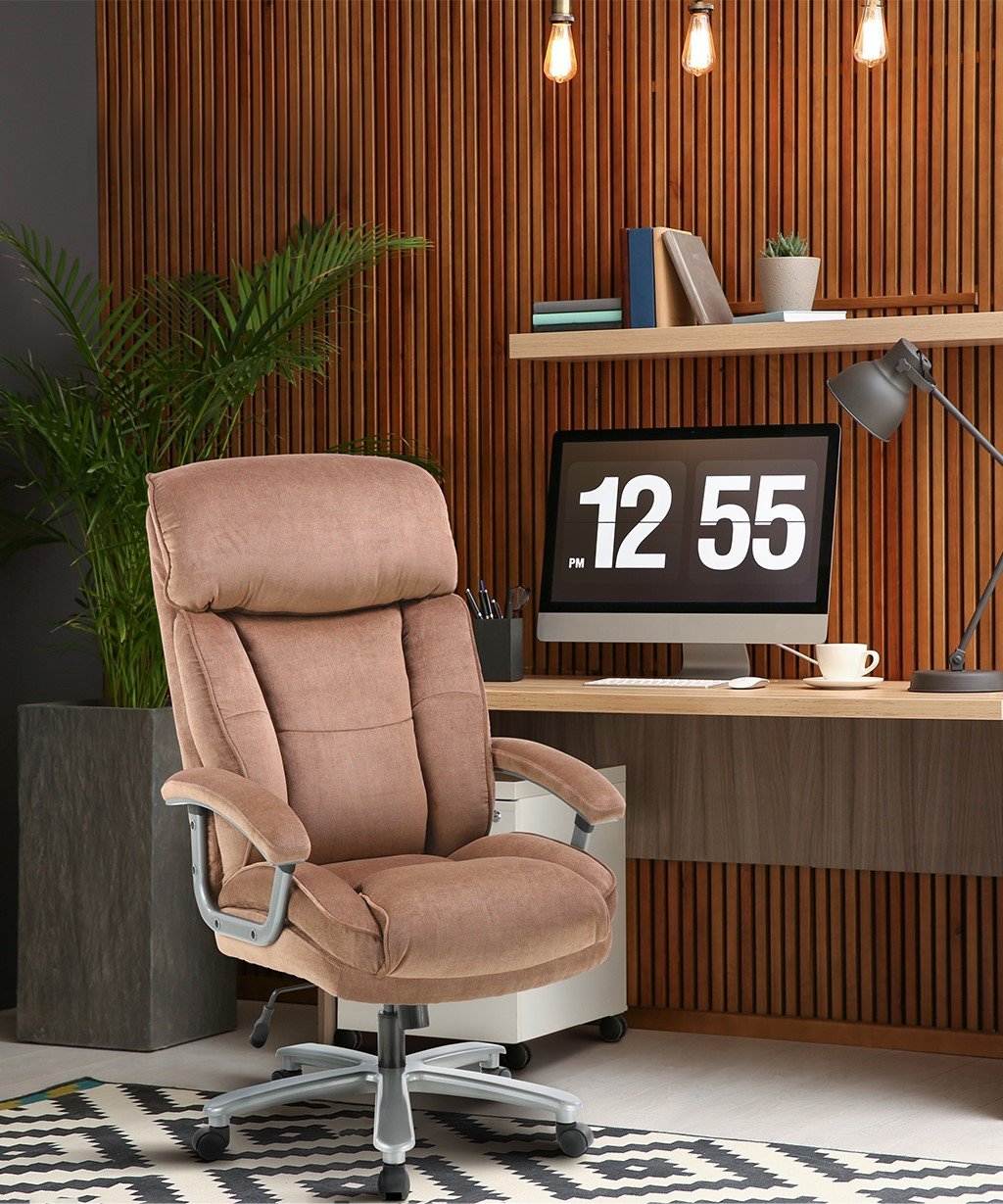 COLAMY Ergonomic Big and Tall Executive Office Chair with Upholstered Swivel 400lbs High Capacity Adjustable Height Thick Padding Headrest and Armrest for Home Office Black