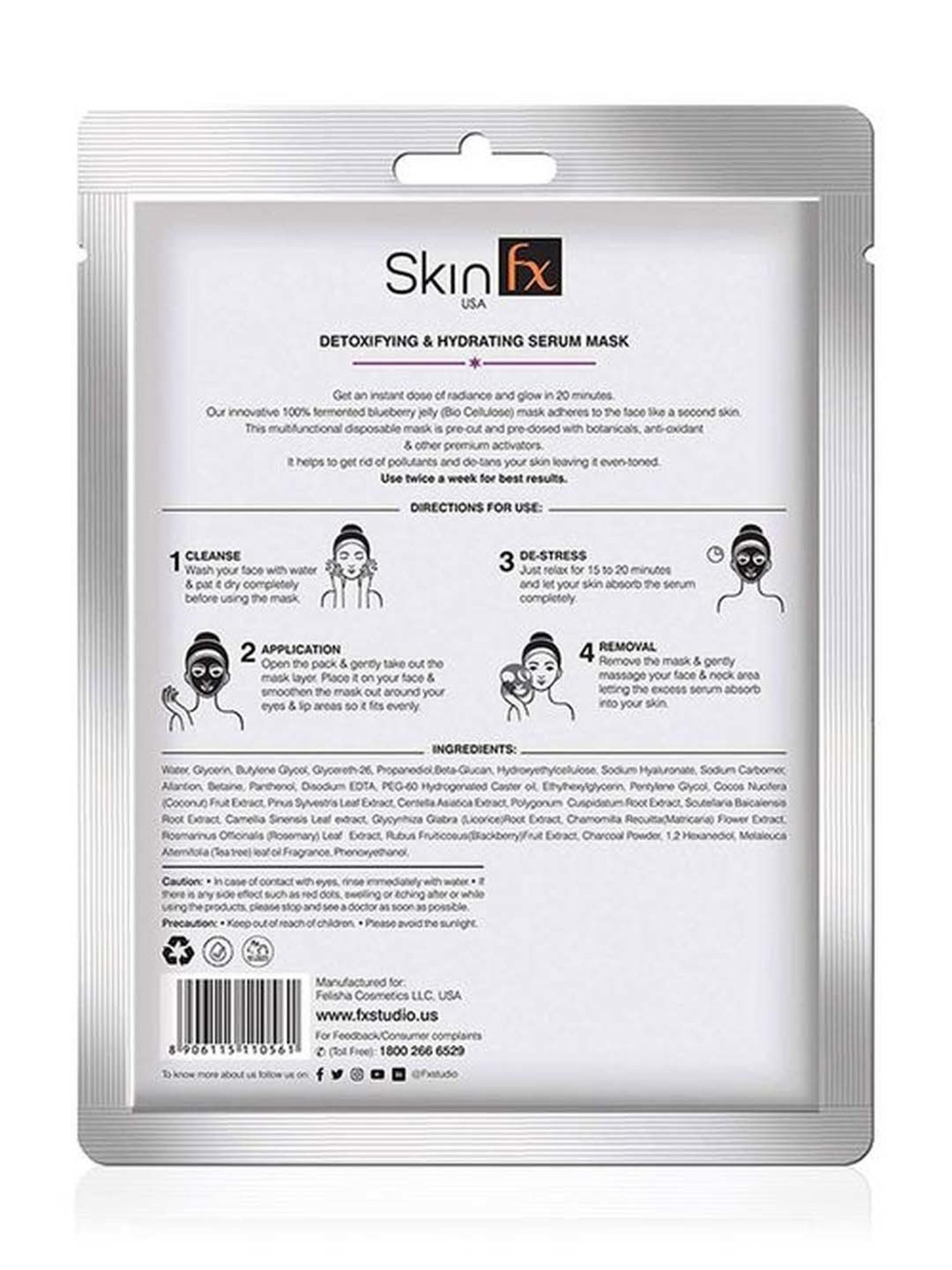 Skin Fx Detoxifying & Hydrating Serum Mask - 25 ml