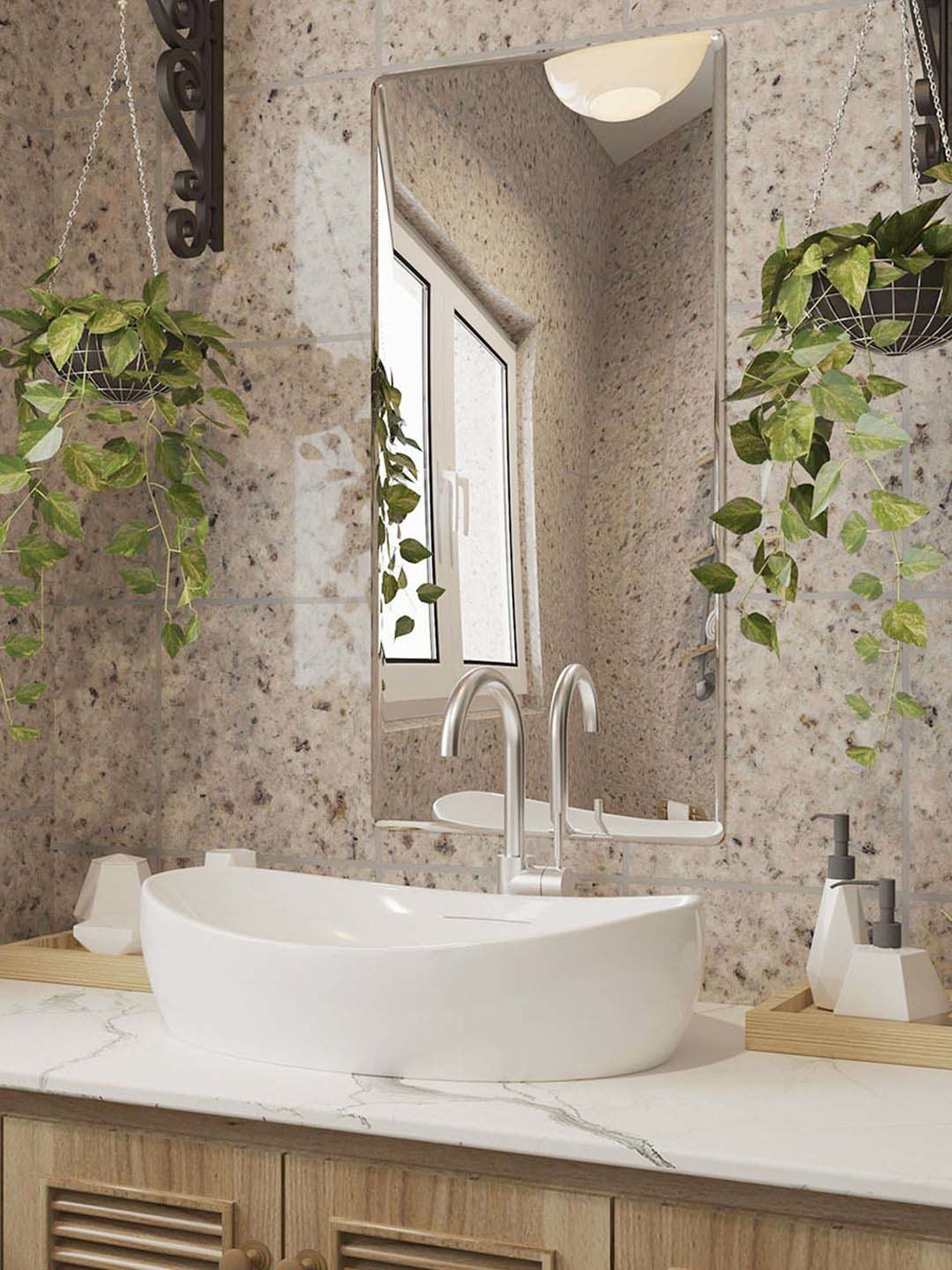 Art Street Silver Glass Bevelled In Square Shape Frameless Wall Mirror