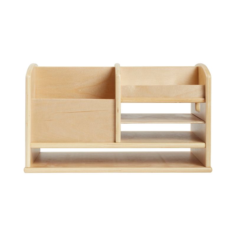 ECR4Kids Birch Tabletop Supplies Storage Center, Teacher Caddy, Wood Desktop Organizer - Natural