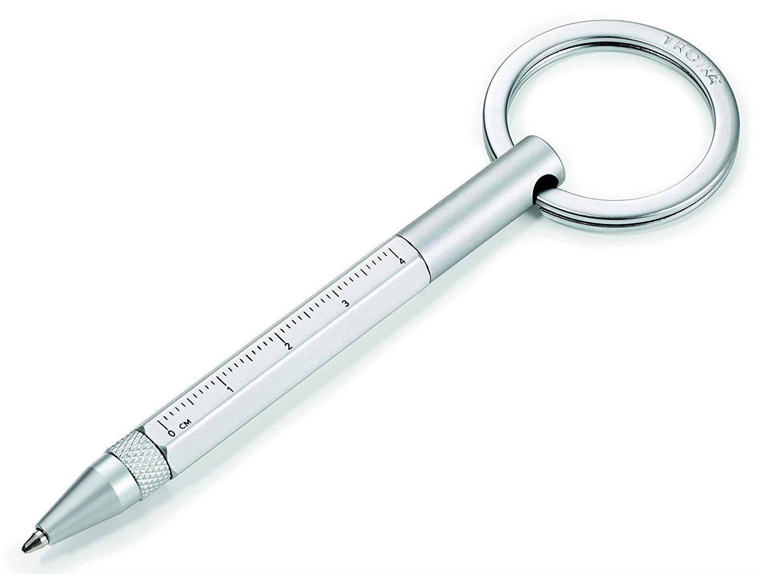 Troika Micro Construction Pen & Stylus Key Ring, White (KYP25WH)