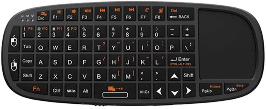 Rii Wireless Bluetooth 2.4GHz Keyboard Touchpad Laser Pointer for TV Box PC Games, Black (i10 BT)