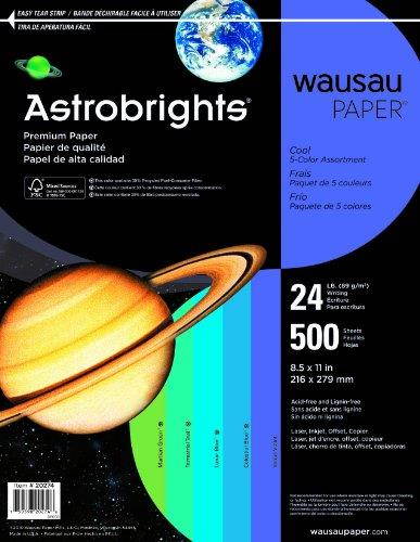 Neenah Paper Astrobrights Colored Paper 24lb 8-1/2 x 11 Cool Assortment 500