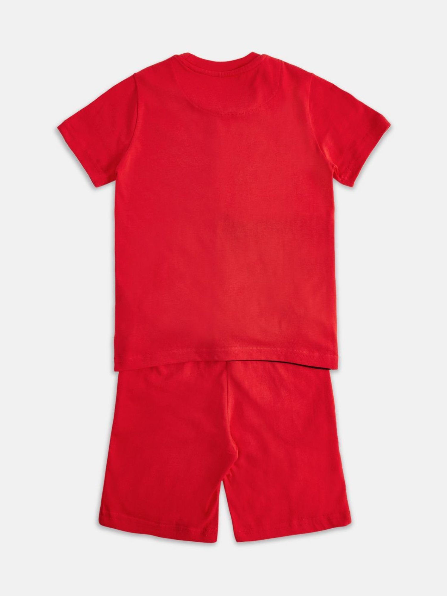 Pantaloons Junior Red Printed T-Shirt with Shorts