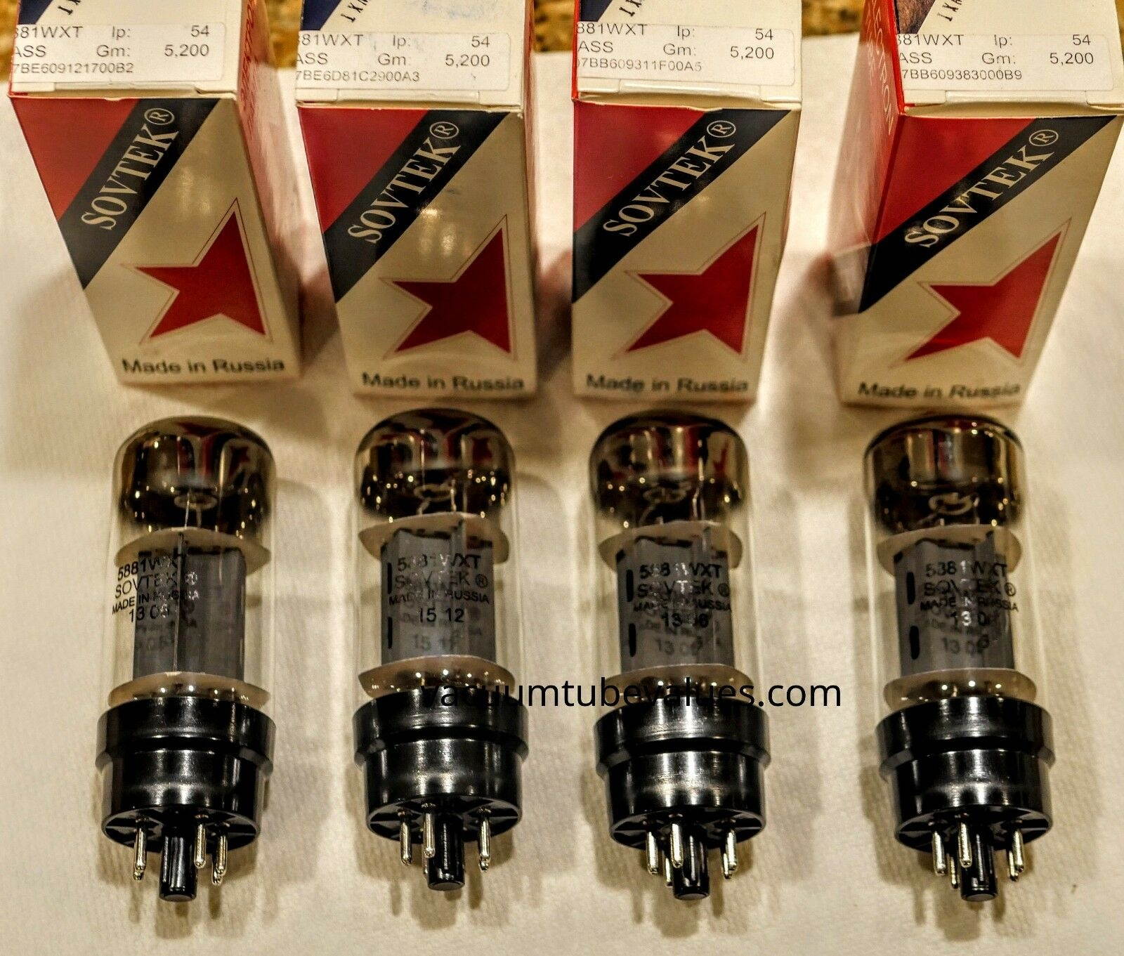 SOVTEK Factory Platinum Matched QUAD 5881WXT 5881 6L6  tubes 24 Hr Burn-in