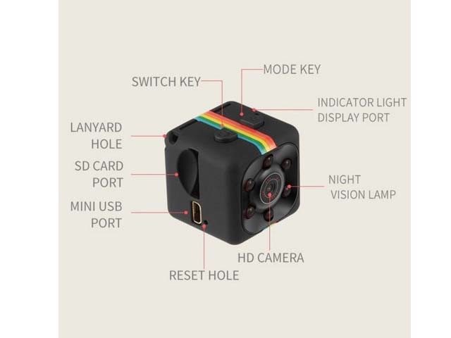 Mini DV SQ11 HD 1080P 720P Spy Voice Video Recorder Infrared Night Vision Digital Small Cam Hidden Camcorder Black