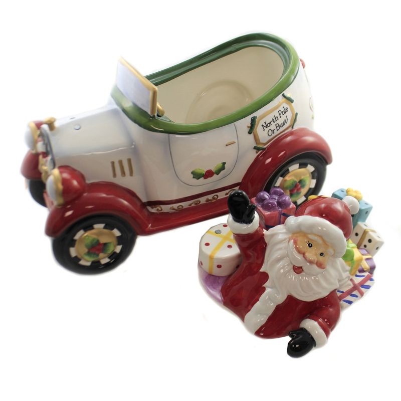 Tabletop 11.5" Santa Delivery Cookie Jar Christmas Car Cosmos Gifts Corp.  -  Food Storage Containers