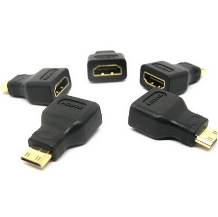 Topwin HDMI Male Type C to Female Type A Adapter Connector for 1080p 3D TV HDTV