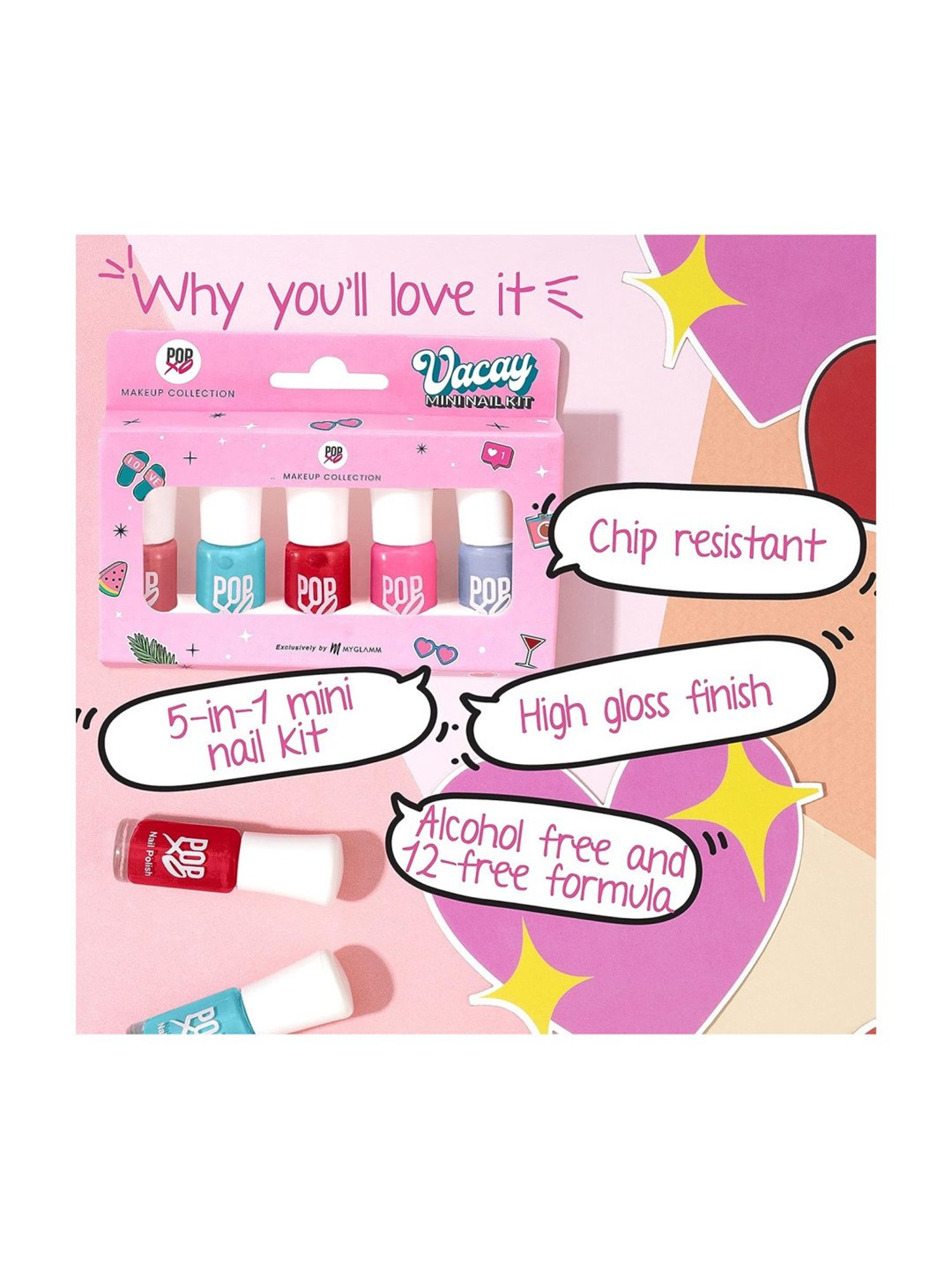 Color Fx Nail Fix Cure-In Mask, Moisturizer, Nail Enamel Remover & Nail Buffer Combo, Pack of 4