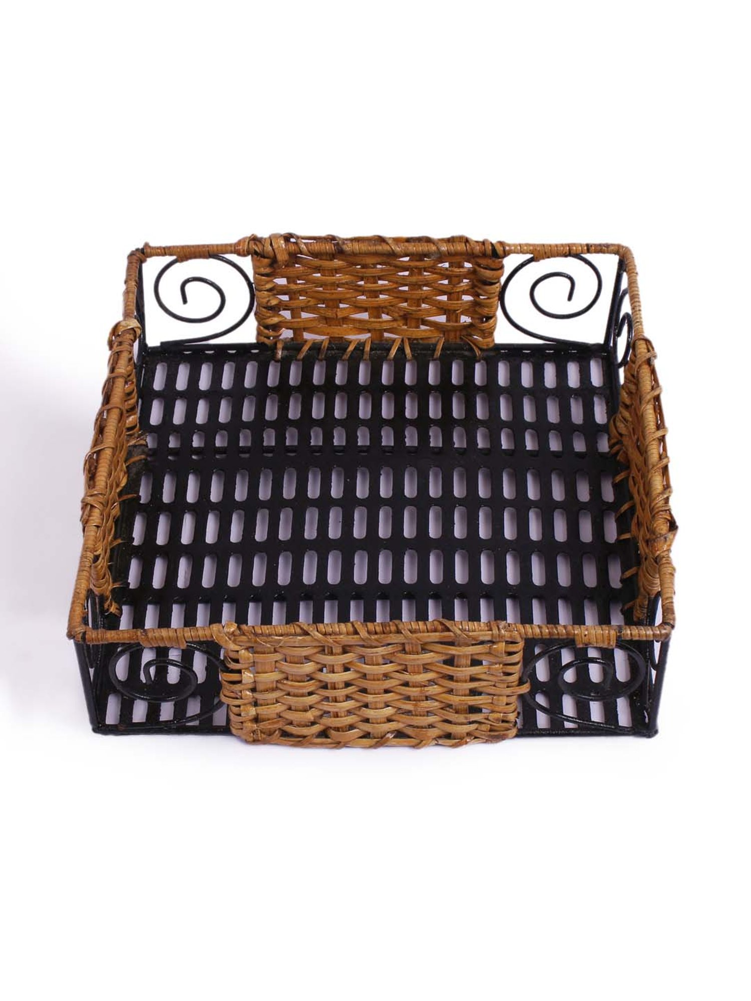 VarEesha Brown & Black Bamboo Multi-Purpose Basket - Set of 1